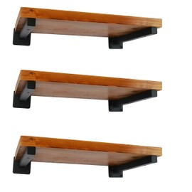 6 Pcs Black Shelf Bracket 4 Inch Heavy Duty Brackets for Shelf Metal Wall Floating Shelving Brackets Industrial Shelf Brackets for Space Saving