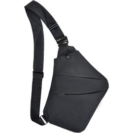 OSOCE Anti-Theft Waterproof Shoulder Backpack Sling Chest Crossbody Bag Cover Pack Rucksack Bicycle Sport (B13-007 Black-left Hand)