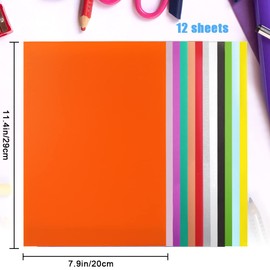 12pcs Colorful Shrink Films Papers, Heat Shrink Plastic Sheets, Shrink Art Paper for Creative Craft, 7.9x11.4in (Style B)