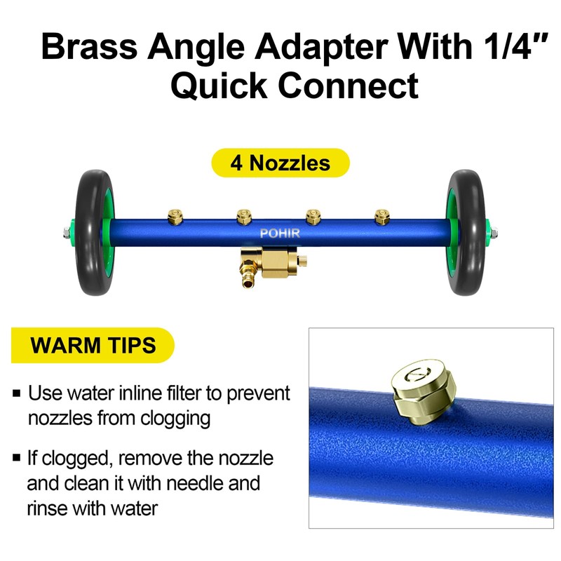 POHIR Undercarriage Pressure Washer Attachment Pro Max 16", Surface Cleaner