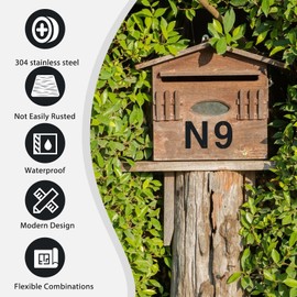 Modern House Numbers for Outside,Mailbox Numbers and Letters,3inch Metal Black Address Numbers,Garden Door Mailbox Decor Number,Custom House Number Sign with Screws (Black-3, 3inch)