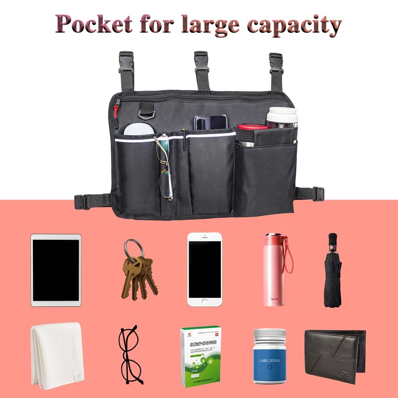 TONINT Large Walker Bag with Water Cup Holder,Walker Basket,Walker Accessories,Walker