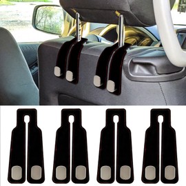 YMKWZ 4 Pcs Car Hooks for Headrest Double Hook Car Seat Hooks Enduring Car Seat Back Hook Easy to Install Headrest Purse Hooks Hidden Design Car Purse Holder Hook for Handbags Bags
