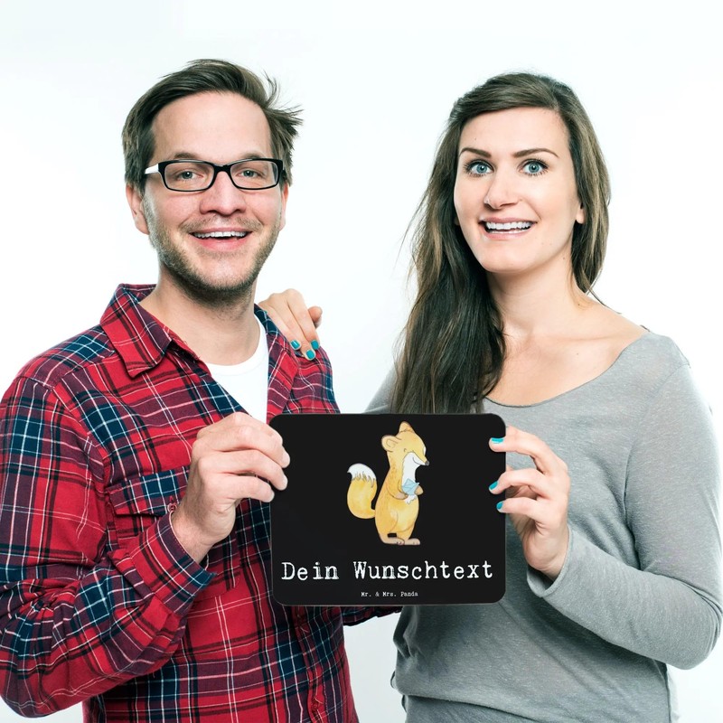 Mr. & Mrs. Panda Personalisiertes Mauspad Origami - Personalisierte Geschenke,