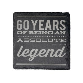 60th Birthday Gifts for Men Funny Slate Coaster - Novelty and Funny 60th Birthday Ideas