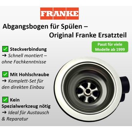 Outlet Elbow for FRANKE Sinks / Replacement Part / Drain Elbow / Franke