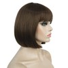 Aimole Short Straight Bob Wig Cute Flat Bangs Synthetic Full