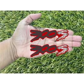 Badge Addictz 300 S Drip Car Emblem Badges Custom Racing Aggressive Matte Black / Red Silver S