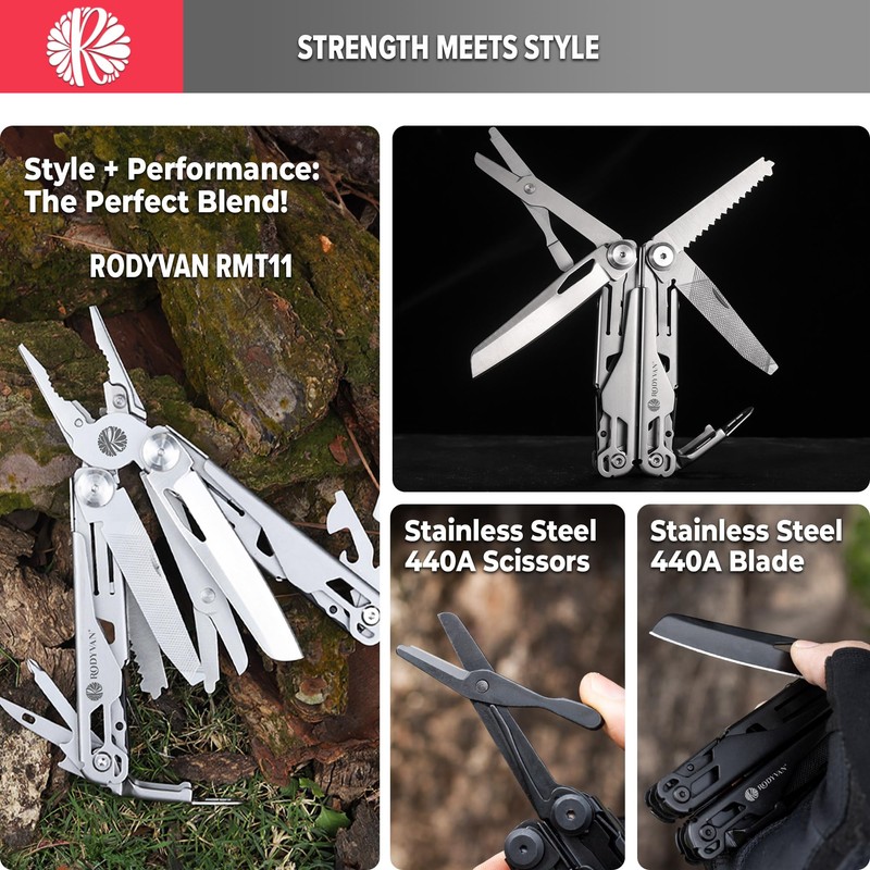 RODYVAN Multi Tool Pliers | EDC Hand Tools with Sharpener,