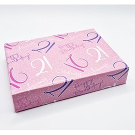 4 Sheets 4 Tags 21st Happy Birthday Celebrate Hooray Pink Female Wrapping Paper Age 21 Birthday Ladies Giftwrap (PA)
