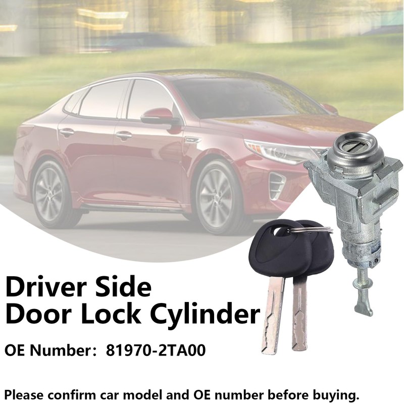 Left Driver Side Door Lock Cylinder with 2 Keys for