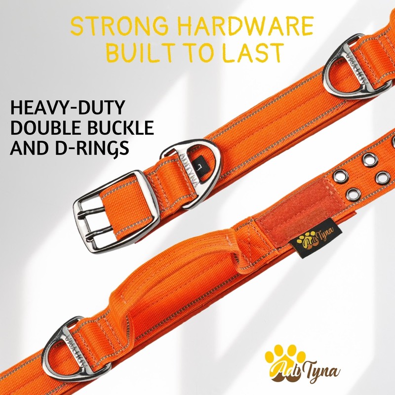 ADITYNA Heavy Duty Dog Collar for Extra-Large Dogs - Reflective