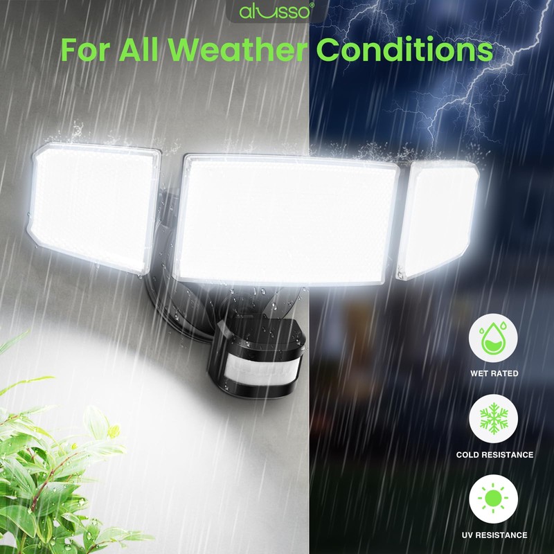 ALUSSO LED Security Lights Motion Sensor, 120V 60W 6000LM 3