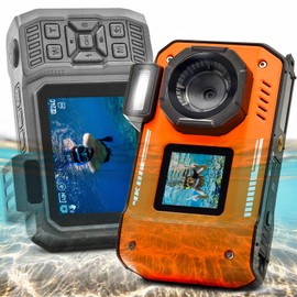 Underwater Camera, Waterproof Camera, 33 ft(10 Meters) Waterproof, 64GB Memory, 4K Video, 48MP Photo, Dual Screen, IP68 Waterproof
