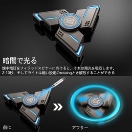 VOFOLEN Hand Spinner Stress Relief, Finger Spinner Spinner, Spinner, Spinner, Silent, High Speed Rotation, Luminous Light, Cool, Stainless Steel Bearings, Super Durable, Swirling Toy, Killing Time, Stress Relief, Funny, Glowing Toy, Gift for Adults and Children