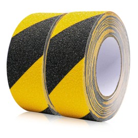 BOMEI PACK Anti Slip Traction Tape, Non Slip Stair Treads Grip Tape for Stair Steps Yellow/Black, 2Rolls 2" x 33Ft, Total 66Ft