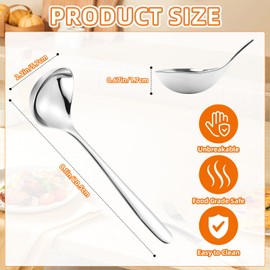 GIWOSK 8 Pack Small Ladle Soup Ladle, 8 Inch SUS 304 Stainless Steel Sauce Ladle, Gravy Ladle for Serving Soup Sauces, Dishwasher Safe
