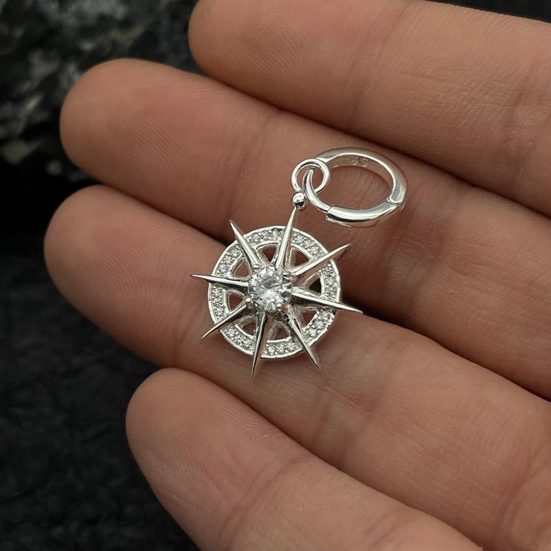 Gale Silver crystal Earring for Women Men Costume Cosplay Jewelry