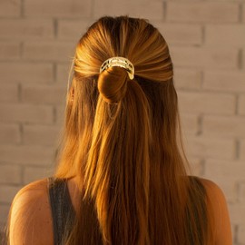 TIOSRU 6PCS Gold Hair Ties for Women Gold Ponytail Hair Cuff Metal Hair Ties for Thick Thin Hair Blonde Ponytail Holders Fashion Hair Accessories for Women