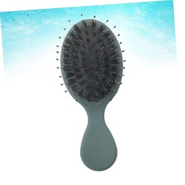 minkissy Pig Bristle Massage Comb for Hair Portable Hair Detangler for Ladies Dark
