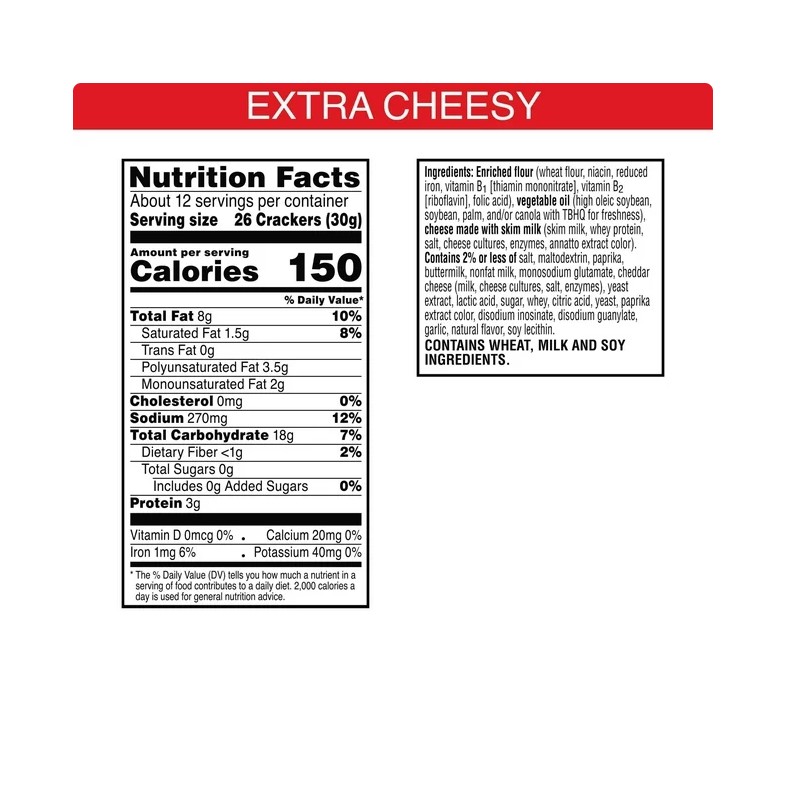 Cheez-It Extra Cheesy Cheese Crackers, 12.4 oz