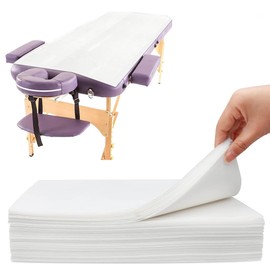 Pack of 20 Disposable Massage Table Toppers, Disposable Massage Bed Sheet, Soft and Skin-Friendly, Non-Woven Fabric Massage Table Covers for Beauty Salon, Spa, Tattoo, Salon, Hotels, 80 x 180 cm
