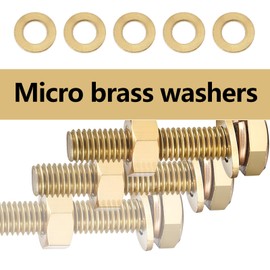 eMagTech 50PCS M1.4 Miniature Brass Washers, Flat Copper Sealing Washers Copper Brass Flat Gaskets Fixing Rings Hardware Fittings