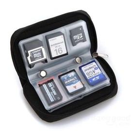 Doutop Memory Card Case for SDHC SD Cards 8 Sides 22 Slots Pouch Holder Memory Card Carrying Case (Black)