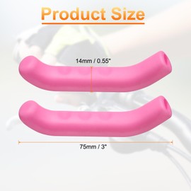 HARFINGTON 3 Pairs Bike Brake Lever Cover Silicone Brake Lever Grip Protector Anti-Slip Brake Handle Protection Covers Sleeve for Mountain Road Bike Cycling, Pink