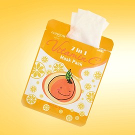 Yunseul Jjangmi Vitamin C Mask Pack 25ml x 10 sheets Wrinkle improvement functional cosmetics Jjangmi Vitamin C mask pack 1 box / 윤슬 짱미 비타민씨 마스크팩 25ml x 10매 주름개선 기능성 화장품 짱미 비타민씨마스크팩 1박스