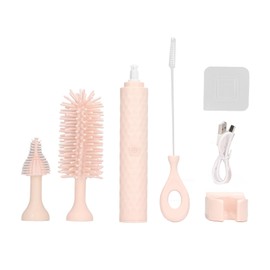 Garosa Electric Baby Bottle Brush Electric Cleaning Brush Set 2 Speeds Rotating Silicone Bristles Bottle Brush Pacifier Brush Straw Brush (Pink)