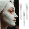 Baluue 3pcs Double- Brush for Skincare Soft Bristles Applicator Transparent
