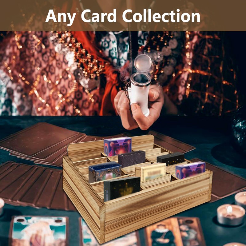 Amcortn Card Display Shelf - Wooden Playing Card Display Card