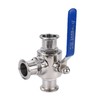 3-Way Ball Valve, 1.5 Inch Sanitary Ball Valve Clamp, 1/2