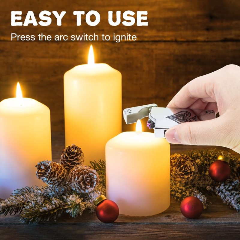 LcFun Electric Lighter - Rechargeable USB, Dual Arc Plasma, Windproof