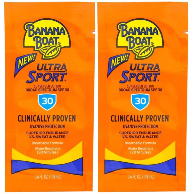 Banana Boat Sport Sunscreen Spf 30 Protection Lotion Travel Packets