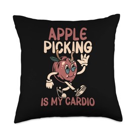 Funny Apple Picking Season Fruit Picker Throw Pillow