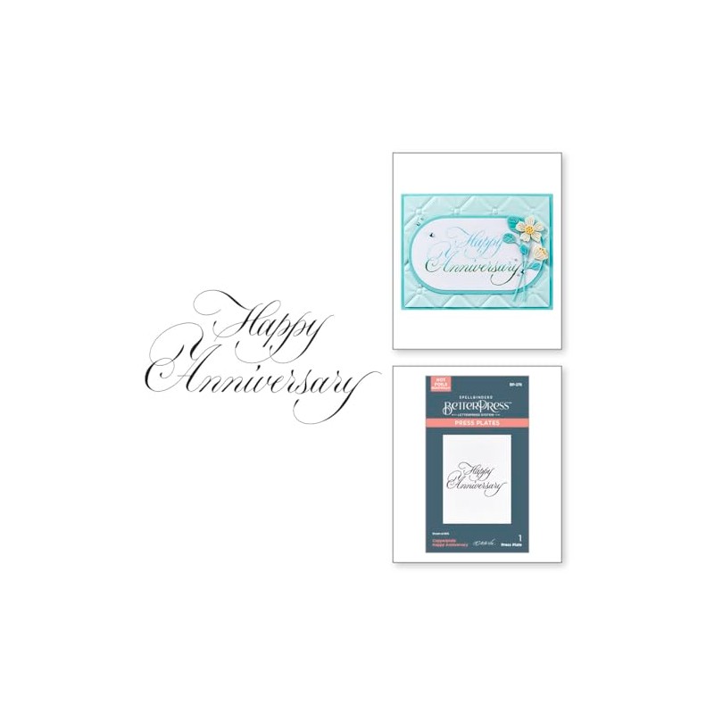 Spellbinders Copperplate Happy Anniversary BetterPress Plate from The Copperplate Happy