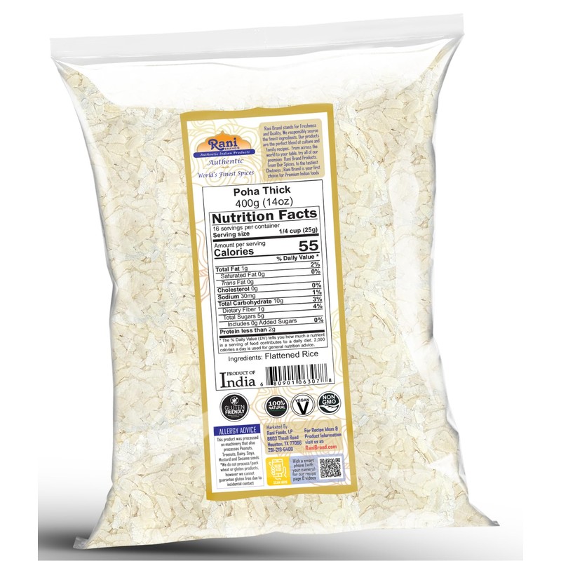 Rani Poha (Powa) Thick Medium-Cut (Flattened Rice) 14oz (400g) ~