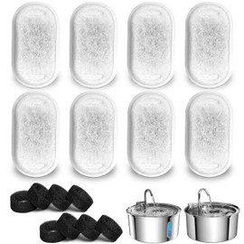 SAMNISOO Water Fountain Stainless Steel 3.2L High Capacity Replacement Filter (16 Pack)