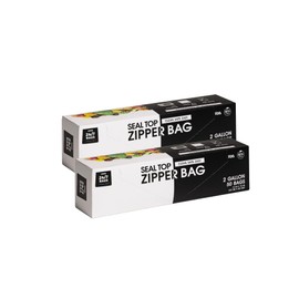 2 Pack 50 Count 2 Gallon Double Zipper Food Storage Bags, 2.5 Mils, BPA-Free, Clear Jumbo Size- 100 Bags Total