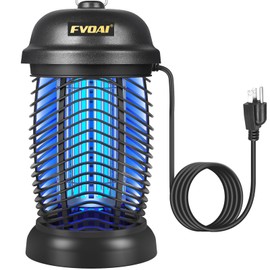 FVOAI Bug Zapper Outdoor, Mosquito Zapper, Fly Zapper, Insect Zapper Electric Fly Traps for 1/2 Acre, Indoor Outdoor Use with 3 Prong Plug-in,4200V, ABS Plastic Outer, Black