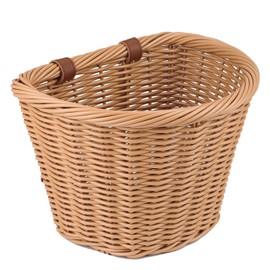 ZUKKA Bike Basket Front Adult Bike Basket for Women Front Woven Waterproof Basket with Adjustable Leather Straps Storage Bicycley Basket for Cruiser Bike Folding Bike Commuter Bike