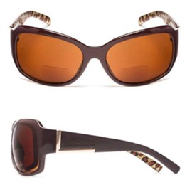 Pink Ribbon Shades, Inc. 2 Pair Oversized Jackie O Bifocal Reading Glasses Sunglasses (2 Pair Brown, 2.00)