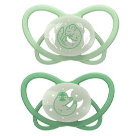 Skin & Tooth-Friendly nip Butterfly Light Dummy: Flat Teat, Soft & Flexible, Disc Extra Light & Airy, BPA-Free, with Box, 16-32 Months, Green