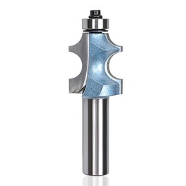 KEENTECH Router Bits, Carbide Tipped Corner Bead Router Bit for Edge Forming, Industrial Grade Cutting Tools for Woodworking (1/2 Inch Shank x 1 Inch Diameter x 1-1/8 Inch Depth, R1/4, KT09056358)
