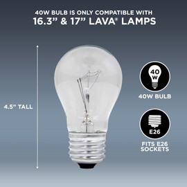 Lava 5032-6 40-Watt Replacement Item #5032 Light Bulb, 2 Count (Pack of 1), Clear