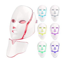 Máscara LED 7 Colores, Mascarillas Terapia Luz 7 En 1 para Cuidado Cara Y El Cuello para Un Rejuvenecimiento Piel Saludable Colágeno Estiramiento...  