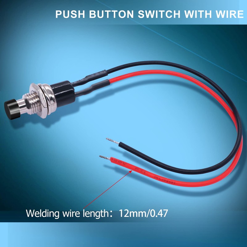 Twidec/10PCS 3V-6V-12V-24V-250V Momentary Push Button Switch 2 Pins ON/Off SPST