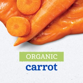 Gerber Stage 1 Baby Food, Organic Carrot Jar, Carrot Puree, Non-GMO, Vegetable Baby Food, Puree Jars Glass, 10-pack